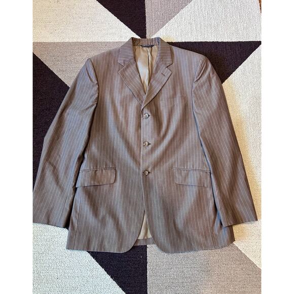 Banana Republic‎ Blazer Mens 40S Brown Striped Cotton Sport Coat 3 Button Jacket - Picture 1 of 7